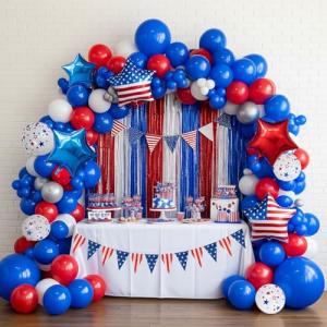 Red, White, and Blue Patriotic Balloon Garland Kit
