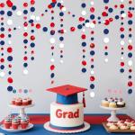 Navy Red White Polka Dot Party Garlands