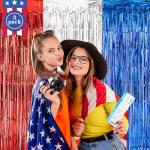 4th of July Tinsel Curtains - Red, White, Blue