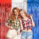 4th of July Tinsel Curtains - Red, White, Blue