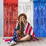 4th of July Tinsel Curtains - Red, White, Blue