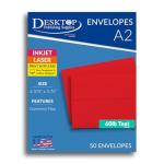 Red A2 Envelopes - 50 Pack for Celebrations