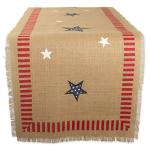 DII 4th of July Tabletop Collection, Table Runner, 15x74", Patriotic Jute