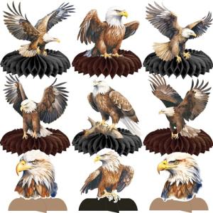 Eagle Party Honeycomb Centerpieces 4th of July Eagle Table Centerpieces Independence Day 11Pcs Bald Eagle Birthday Party Decorations Eagle Table Decorations for Bird Animals Baby Shower Supplies