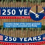 Probsin 250th Anniversary Banner 120" x 20" Freedom 250 Years Birthday 1776-2026 American Flag Patriotic Party Supplies Home Decorations for Outdoor, Indoor, Yard, Garden, Porch, Lawn
