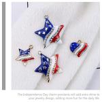 LUOZZY 24 PCS 4 of July Charms for Jewerly Making Star Heart-Shaped American Flag Charms Patriotic Enamel Charms Independence Day Decoration