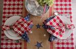 DII 4th of July Tabletop Collection, Table Runner, 15x74", Patriotic Jute