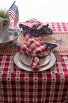 DII 4th of July Tabletop Collection, Table Runner, 15x74", Patriotic Jute