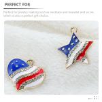 LUOZZY 24 PCS 4 of July Charms for Jewerly Making Star Heart-Shaped American Flag Charms Patriotic Enamel Charms Independence Day Decoration