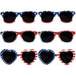 American Flag Sunglasses - UV Protective Patriotic Eyewear for Men & Women - Stylish Lightweight Frame Sunglasses for 4th of July Party Celebrations Independence Day Liberty Red White & Blue Design