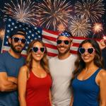 American Flag Sunglasses - UV Protective Patriotic Eyewear for Men & Women - Stylish Lightweight Frame Sunglasses for 4th of July Party Celebrations Independence Day Liberty Red White & Blue Design