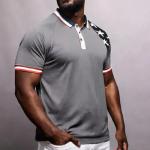 KUFORES Men's Short Sleeve Stars USA Flag Polo Patriotic Golf T-Shirt 4th July Independence Day Summer Fashion Casual Top Raglan Tees Quick Dry Athletic Muscle Shirts Grey XL