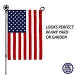 Salt and Palms American 4th of July Garden Flag Made in the USA Premium Poly Poplin Weather Resistant Double-Sided Fade Resistant Patriotic United States Stars and Stripes Perfect Decor for Outdoor