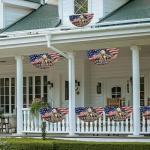 FLAGWIX Thank You Veterans Flag - Non-Pleated American Eagle Fan Flag Bunting 1x3 ft - Veteran Gifts for Men Women, Patriotic 4th of July Memorial Day Decorations Outdoor for Home Garden Decor