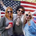 American Flag Sunglasses - UV Protective Patriotic Eyewear for Men & Women - Stylish Lightweight Frame Sunglasses for 4th of July Party Celebrations Independence Day Liberty Red White & Blue Design