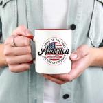 Veracco Land Of The Free America Est 1776 Because Of The Brave Coffee Mug 4th Of July Gift Patriotic Veteran Appreciation USA Pride for Military Independence Day (Red, 11oz)