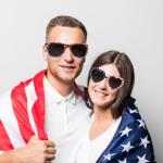 American Flag Sunglasses - UV Protective Patriotic Eyewear for Men & Women - Stylish Lightweight Frame Sunglasses for 4th of July Party Celebrations Independence Day Liberty Red White & Blue Design