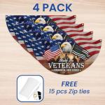 FLAGWIX Thank You Veterans Flag - Non-Pleated American Eagle Fan Flag Bunting 1x3 ft - Veteran Gifts for Men Women, Patriotic 4th of July Memorial Day Decorations Outdoor for Home Garden Decor