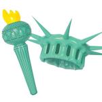 Beistle Inflatable Statue of Liberty Crown & Torch, Patriotic Party Accessories, 4th July Outfit for Parades Events, Crown—22¼" Torch—17½"