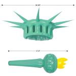 Beistle Inflatable Statue of Liberty Crown & Torch, Patriotic Party Accessories, 4th July Outfit for Parades Events, Crown—22¼" Torch—17½"