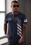 VOGSTART Men's Vintage 4th of July Tee Shirt Classic Muscle Tactical T-Shirts Freedom American Flag Independence Day Distressed Workout USA Flag Patriotic Stretch Stars Stripes Shirts Navy L