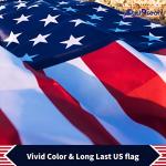 American US Flag 4x6,Vibrant Color & Fade Resistant US Flags for Outside 4x6 ft Flags Double Stitched Long Lasting Polyester with Durable Brass Grommets USA Flag(1 PACK)