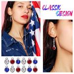 Hicarer 72 Pcs Crystal Birthstone Charms 4th of July Patriotic Charms for Jewelry Making Necklace Bracelet Earring Independence Day DIY Beads Pendant Crystal for Women, 7 mm(Red, Blue, White)