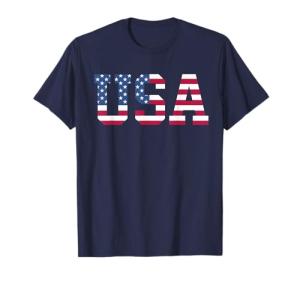 USA American Flag Patriotic Red White Blue Stars & Stripes T-Shirt