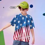 DDSOL Kids Boys T-Shirts American Flag Shirts 4th of July Toddler Short Sleeve Patriotic Tops Tees Clothes 8 Years