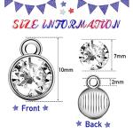 Hicarer 72 Pcs Crystal Birthstone Charms 4th of July Patriotic Charms for Jewelry Making Necklace Bracelet Earring Independence Day DIY Beads Pendant Crystal for Women, 7 mm(Red, Blue, White)