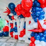 Red White Blue Balloons, 12 Inch Pearl Metallic Blue Red White Confetti Latex Helium Balloon for Royal Patriotic Platinum Jubilee Baseball Nautical Birthday Baby Shower Graduation Party Decorations