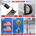 Fanmoss Tailgate Flag Pole and Base Kit, Telescoping RV Flag Pole with Thickened Aluminum Construction and Dual Flag Mount， Universal Vehicle Compatibility for Pickup SUV Sedan