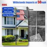 Fanmoss Tailgate Flag Pole and Base Kit, Telescoping RV Flag Pole with Thickened Aluminum Construction and Dual Flag Mount， Universal Vehicle Compatibility for Pickup SUV Sedan