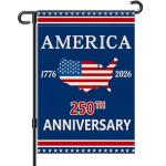 250 Anniversary Garden Flag, America 250th Anniversary Banner USA 4th of July Patriotic Freedom Yard Sign Double-Sided Waterproof Flag 12x18 Inch