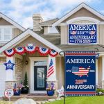 250 Anniversary Garden Flag, America 250th Anniversary Banner USA 4th of July Patriotic Freedom Yard Sign Double-Sided Waterproof Flag 12x18 Inch
