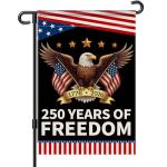 America 250th Anniversary Garden Flag, USA 250 Years Banner Patriotic Freedom Yard Sign Double-Sided Waterproof Flag 12x18 Inch