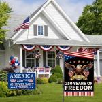 America 250th Anniversary Garden Flag, USA 250 Years Banner Patriotic Freedom Yard Sign Double-Sided Waterproof Flag 12x18 Inch