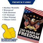 America 250th Anniversary Garden Flag, USA 250 Years Banner Patriotic Freedom Yard Sign Double-Sided Waterproof Flag 12x18 Inch