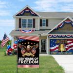 America 250th Anniversary Garden Flag, USA 250 Years Banner Patriotic Freedom Yard Sign Double-Sided Waterproof Flag 12x18 Inch
