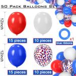 Red, White, and Blue Party Balloon Pack – 50 Pcs