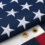 American Flag 3x5 Ft for Outside, Long Lasting, Heavy Duty Nylon, Fade Resistant, High Wind US Outdoor Flags with Embroidered Stars, Sewn Stripes, Brass Grommets