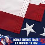 American Flag 3x5 Ft for Outside, Long Lasting, Heavy Duty Nylon, Fade Resistant, High Wind US Outdoor Flags with Embroidered Stars, Sewn Stripes, Brass Grommets