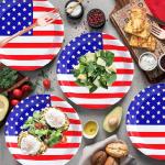 50Pcs 4th of July Paper Plates,4th of July Themed American Flag Patriotic Party Supplies,7inch American Flag Paper Plates,for Patriotic Party Veterans Memorial Day 4th of July Independence Day Decor