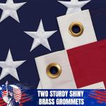 American Flag 3x5 Ft for Outside, Long Lasting, Heavy Duty Nylon, Fade Resistant, High Wind US Outdoor Flags with Embroidered Stars, Sewn Stripes, Brass Grommets