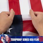 American Flag 3x5 Ft for Outside, Long Lasting, Heavy Duty Nylon, Fade Resistant, High Wind US Outdoor Flags with Embroidered Stars, Sewn Stripes, Brass Grommets