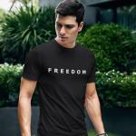 Freedom Shirt – Simple Freedom Text T Shirt for Men & Women Patriotic Men's Tshirts Graphic Tee Red Medium
