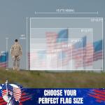 American Flag 3x5 Ft for Outside, Long Lasting, Heavy Duty Nylon, Fade Resistant, High Wind US Outdoor Flags with Embroidered Stars, Sewn Stripes, Brass Grommets