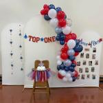 Red White Blue Balloons, 60pcs Pearl Navy Light Blue Matte Red White Confetti Helium Latex Balloons for Patriotic Veterans Memorial Day Baseball Nautical Theme Birthday Baby Shower Party Decorations