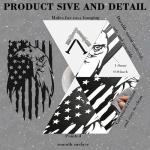 Zckjnoi American Eagle Metal Wall Art with Flag Design, Matte Black Eagle Head Wall Decor for Living Room, Outdoor, Office, 4th of July, Patriotic Home Decor, Metal Art for USA Flag Lovers 17 * 10 In