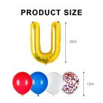 Patriotic Military Balloons,Marine Corps Theme Party Decoration Balloons,4 Mylar Balloons&16 Patriotic Red White Blue Latex Balloons